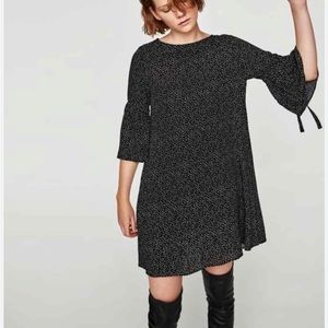 ZARA Basic Women's Black Polka Dot Dress Size XSmall